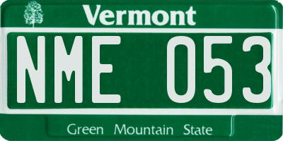 VT license plate NME053
