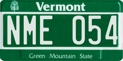 VT license plate NME054