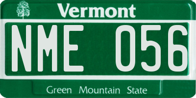 VT license plate NME056