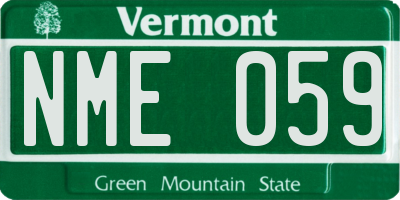 VT license plate NME059