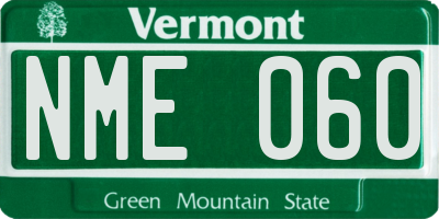 VT license plate NME060
