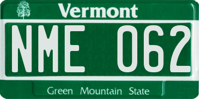 VT license plate NME062