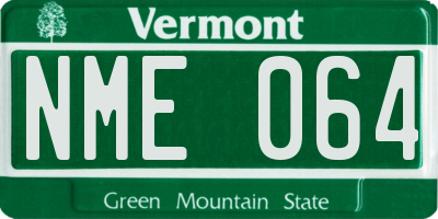 VT license plate NME064