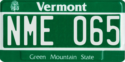 VT license plate NME065
