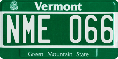 VT license plate NME066