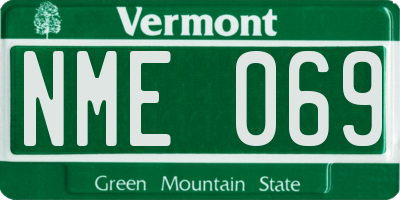 VT license plate NME069
