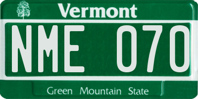 VT license plate NME070