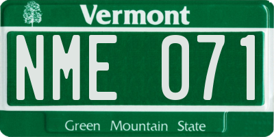 VT license plate NME071