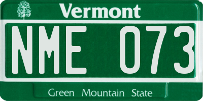 VT license plate NME073