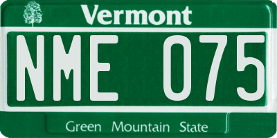 VT license plate NME075