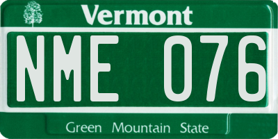 VT license plate NME076