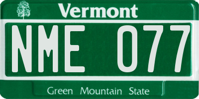 VT license plate NME077
