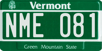 VT license plate NME081