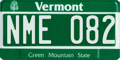 VT license plate NME082