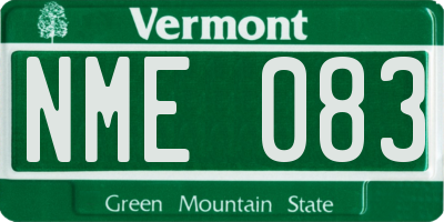 VT license plate NME083