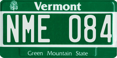 VT license plate NME084