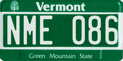VT license plate NME086