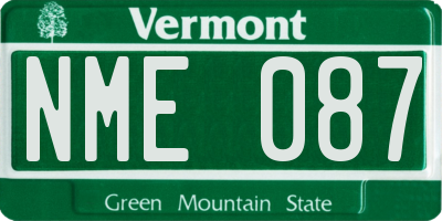 VT license plate NME087