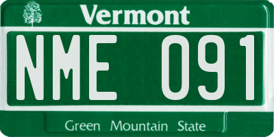 VT license plate NME091