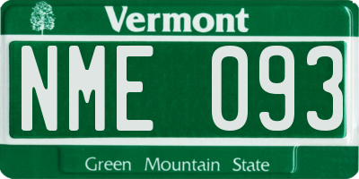 VT license plate NME093