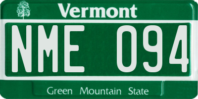 VT license plate NME094