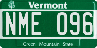 VT license plate NME096