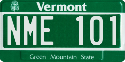 VT license plate NME101