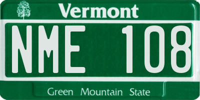 VT license plate NME108