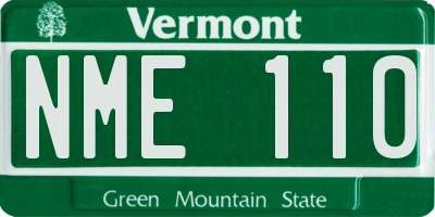 VT license plate NME110