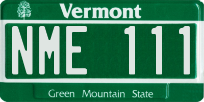 VT license plate NME111