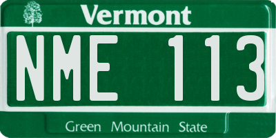 VT license plate NME113
