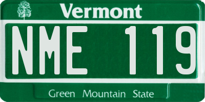 VT license plate NME119