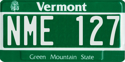 VT license plate NME127