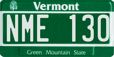 VT license plate NME130