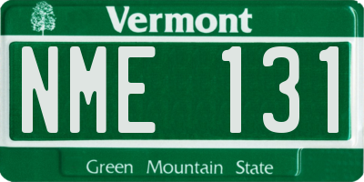 VT license plate NME131
