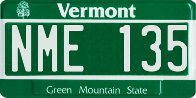 VT license plate NME135