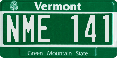 VT license plate NME141
