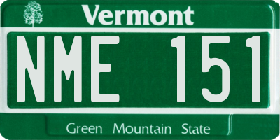 VT license plate NME151