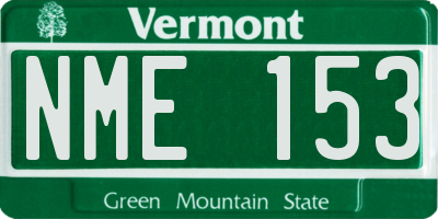 VT license plate NME153