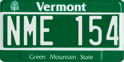 VT license plate NME154