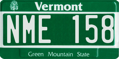 VT license plate NME158