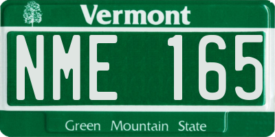 VT license plate NME165