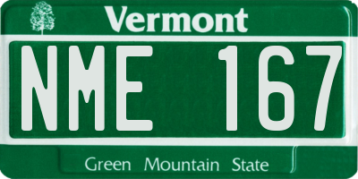 VT license plate NME167