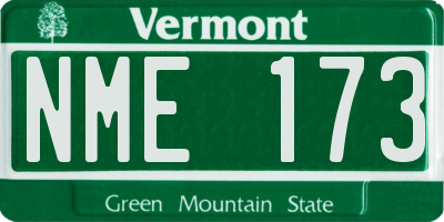VT license plate NME173
