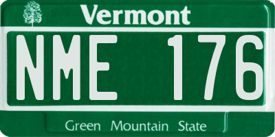 VT license plate NME176