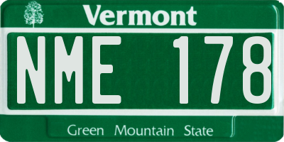 VT license plate NME178