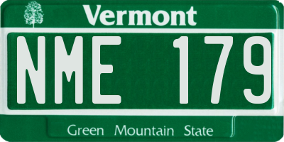 VT license plate NME179