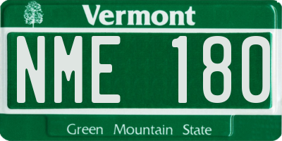 VT license plate NME180