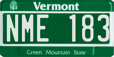 VT license plate NME183