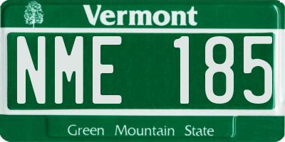 VT license plate NME185